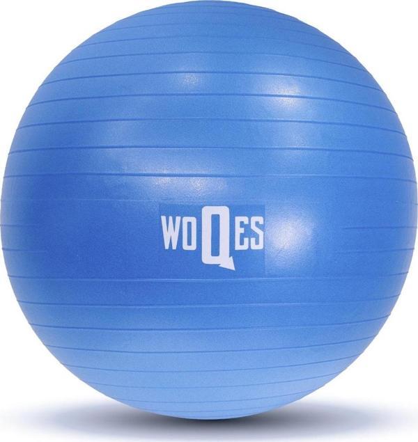 Woqes 65cm Pilates Topu Yüksek Kalite Pvc Şişirme Pompası Hediyeli - Image 1