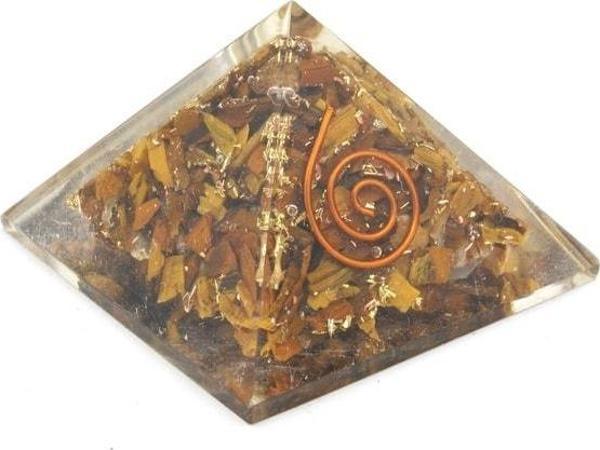 Hakiki Doğal Kaplan Gözü Taşı Orgonit Piramit 34 Gram - Image 1