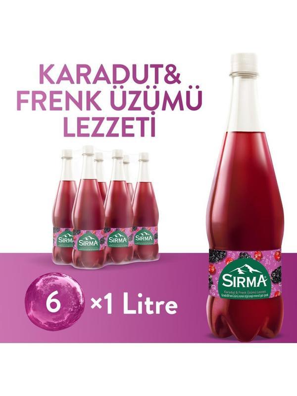 Sırma B Vitaminli Karadut & Frenk Üzümü Aromalı Doğal Maden Suyu 1 Lt X 6 Adet - Image 1