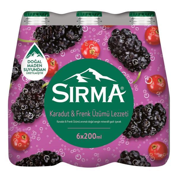Sırma B Vitaminli Karadut & Frenk Üzümü Aromalı Doğal Maden Suyu 200 ML X 6 Adet - Image 1