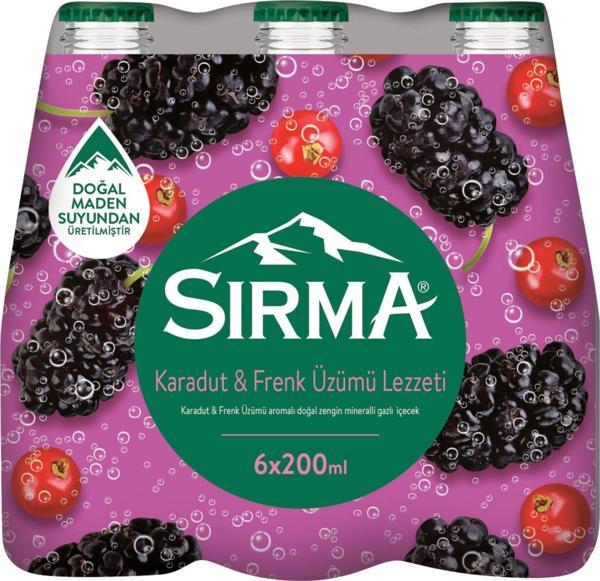 Sırma B Vitaminli Karadut & Frenk Üzümü Aromalı Doğal Maden Suyu 200 ML X 6 Adet - Image 1