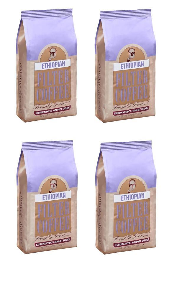 Kurukahveci Mehmet Efendi Ethiopian Filtre Kahve Öğütülmüş 250 Gr X 4 Adet - Image 1