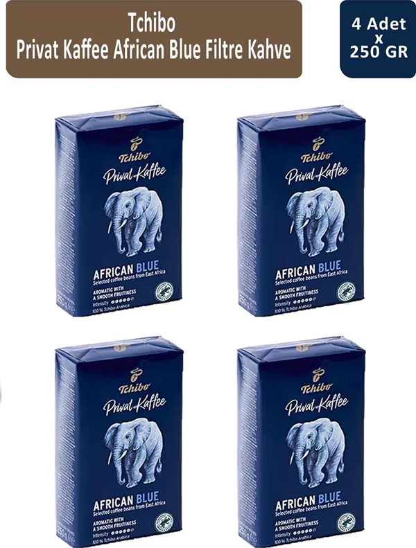 Tchibo Privat Kaffee African Blue Filtre Kahve 250 Gr x 4 Adet - Image 1