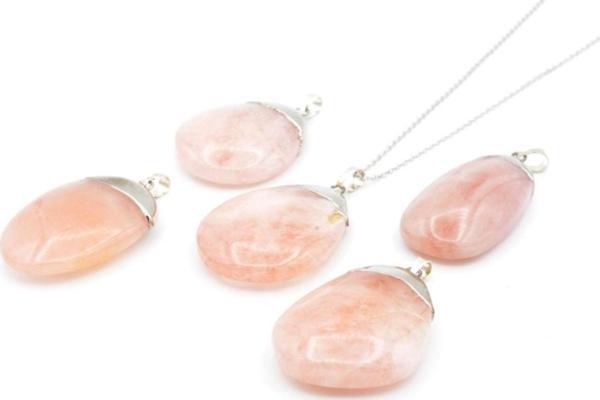 Hakiki Doğal Pembe Kuvars Kolye Ucu 1.kalite 007 - Image 1