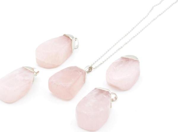 Hakiki Doğal Pembe Kuvars Kolye Ucu 1.kalite 009 - Image 1