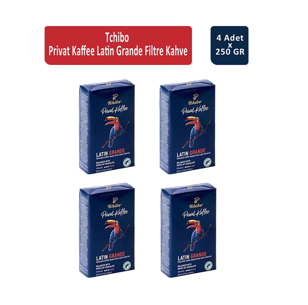 Tchibo Privat Kaffee Latin Grande Filtre Kahve 250 Gr x 4 Adet - Image 1