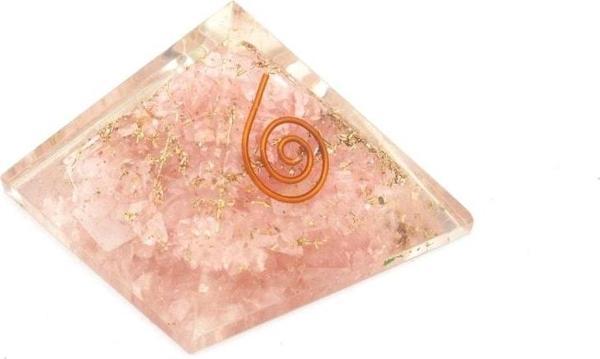 Hakiki Doğal Pembe Kuvars Taşı Orgonit Piramit 38 Gram - Image 1