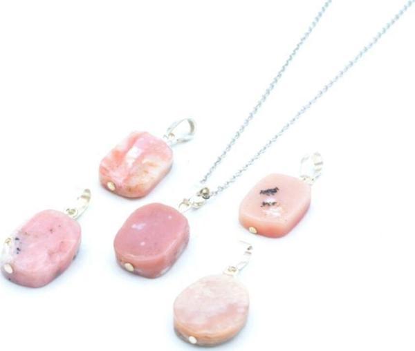 Hakiki Doğal Pembe Opal Kolye Ucu 1.kalite Doğal Taş - Image 1