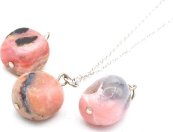 Hakiki Doğal Pembe Opal Kolye Ucu 1.kalite Doğal Taş 002 - Image 1