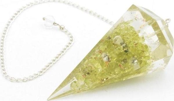 Hakiki Doğal Peridot Olivin Taşı Orgonit Pandül 1.kalite - Image 1