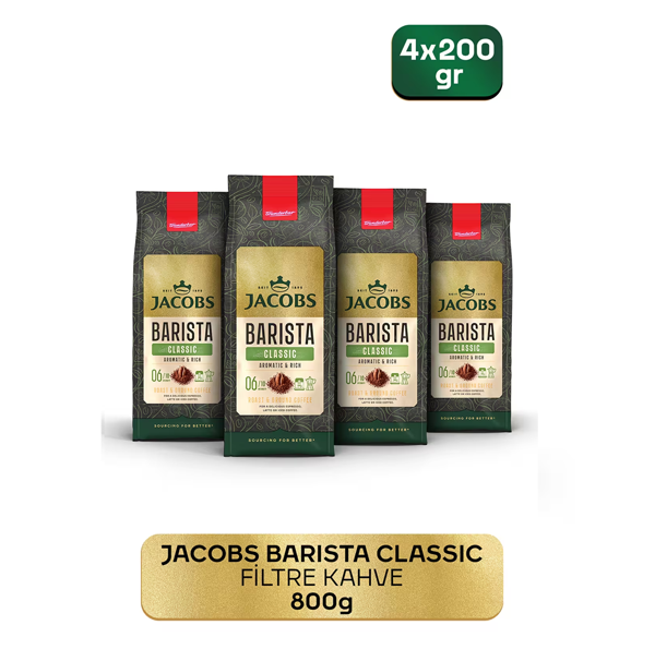 Jacobs Barista Clasic Filtre Kahve Öğütülmüş 200 gr X 4 Adet - Image 1