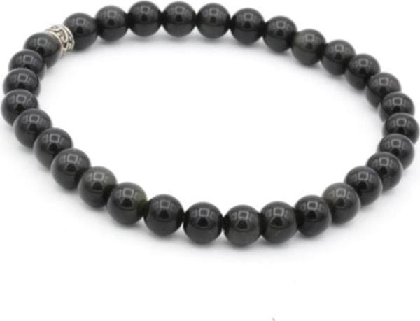 Hakiki Doğal Rainbow Obsidyen Bileklik 1.kalite 6 Mm - Image 1