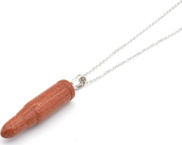 Hakiki Kurşun Model Turuncu Yıldız Taşı Kolye Ucu 1.kalite - Image 1