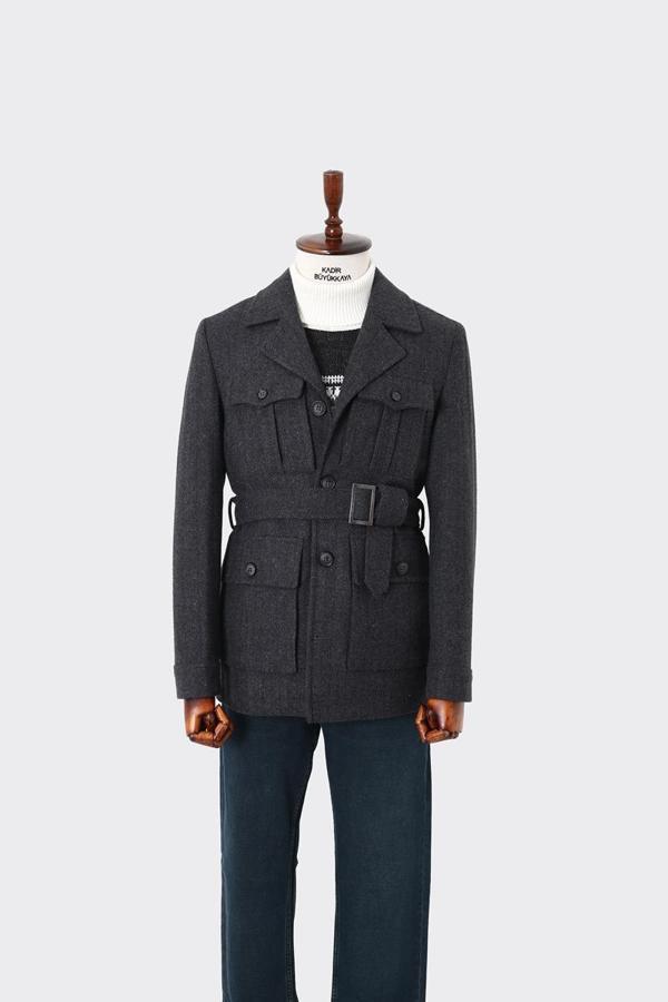 Modern Dayanıklı Erkek Safari Mont - Viskon Pamuk Polyester Kumaş-KAV9126W - Image 1