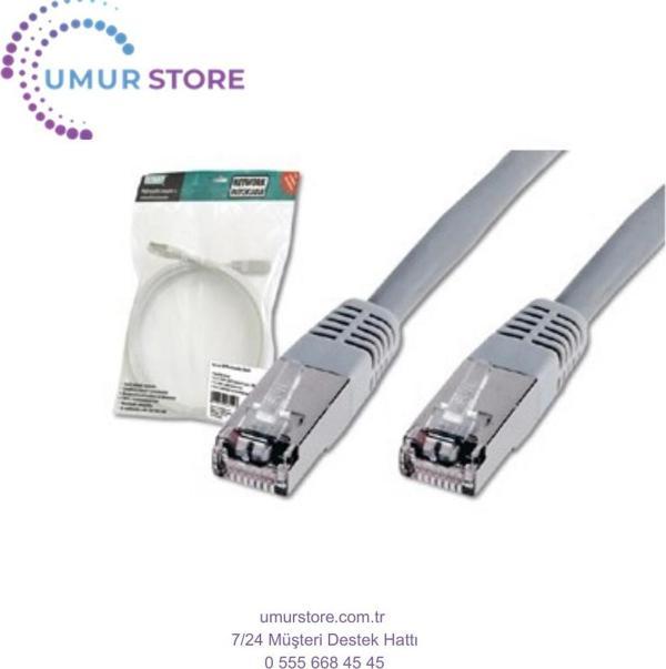 CAT. 5E SF-UTP Patch Kablo, 3 metre, AWG 26, Gri Renk - Image 1