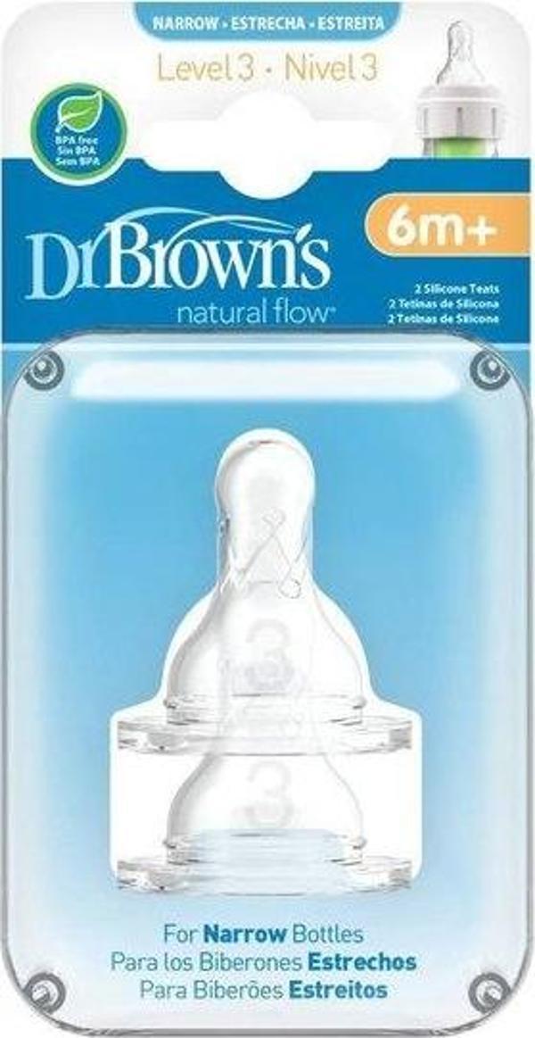 Dr.Browns-3. Seviye Dar Ağız Silikon Biberon Emziği, İkili Paket - Image 1