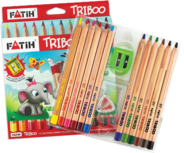 Fatih Triboo Natural Jumbo Boya Kalemi 12 Renk FA33365KB12RTB - Image 1