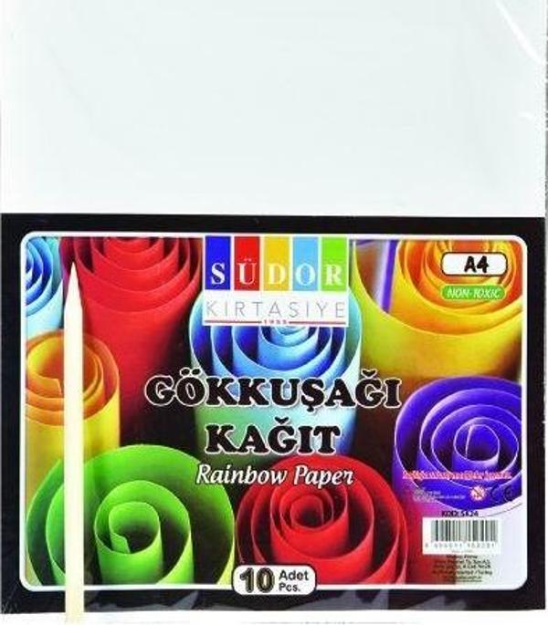 Südor A4 Kağıt Kazımalı Gökkuşağı Sihirli Kağıt Sk24 10 Lu - Image 1