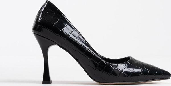 Harper Kadın Siyah Kroko Rugan Stiletto - Image 1
