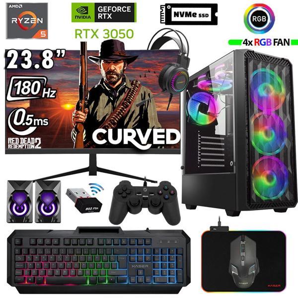 Xaser Armor X100 Ryzen 5 5500 16GB Ram 512GB M.2 NVMe SSD 6GB RTX3050 24" 180Hz Masaüstü Oyuncu Bilgisayarı - Image 1