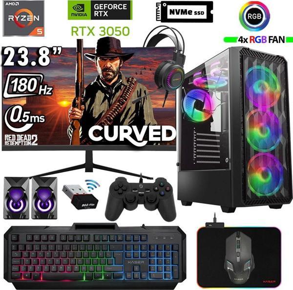 Xaser Armor X110 Ryzen 5 5500 32GB Ram 512GB M.2 NVMe SSD 6GB RTX3050 24" 180Hz Masaüstü Oyuncu Bilgisayarı - Image 1