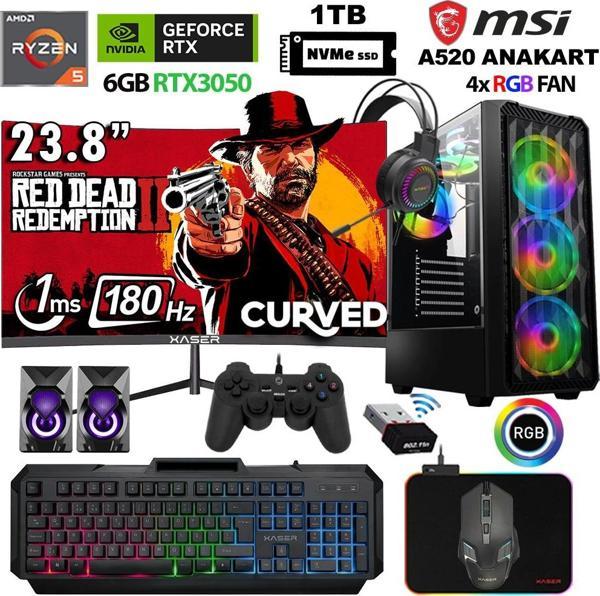Xaser Armor X130 Ryzen 5 5500 32GB Ram 1TB M.2 NVMe SSD 12GB RTX3060 24" 180Hz Masaüstü Oyuncu Bilgisayarı - Image 1