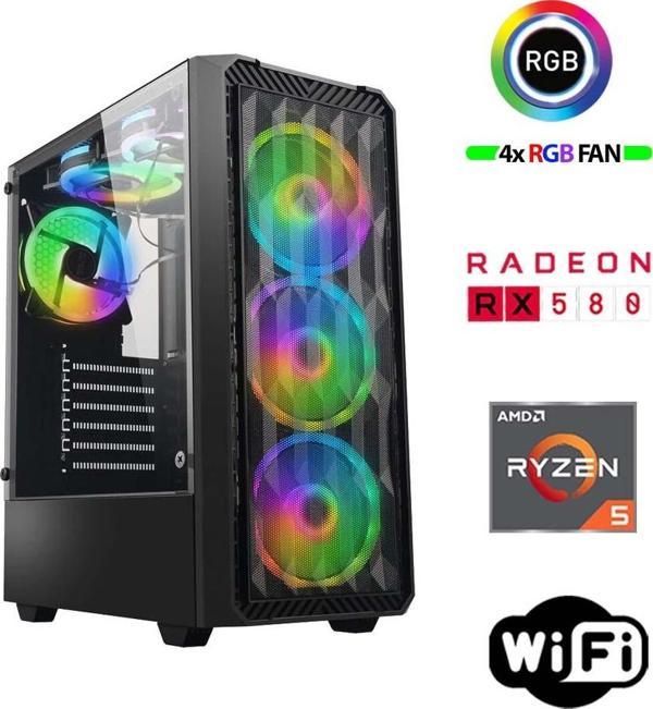 Xaser Armor X30 Ryzen 5 5500 32GB Ram 1TB M.2 NVMe SSD 8GB RX580 Masaüstü Oyuncu Bilgisayarı - Image 1