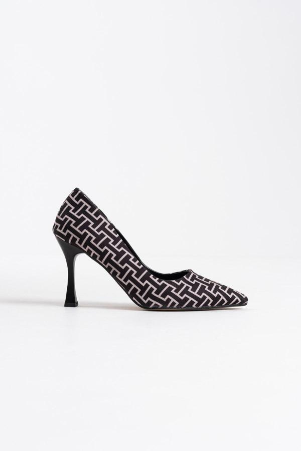 Kelsey Kadın Siyah Desenli Stiletto - Image 1