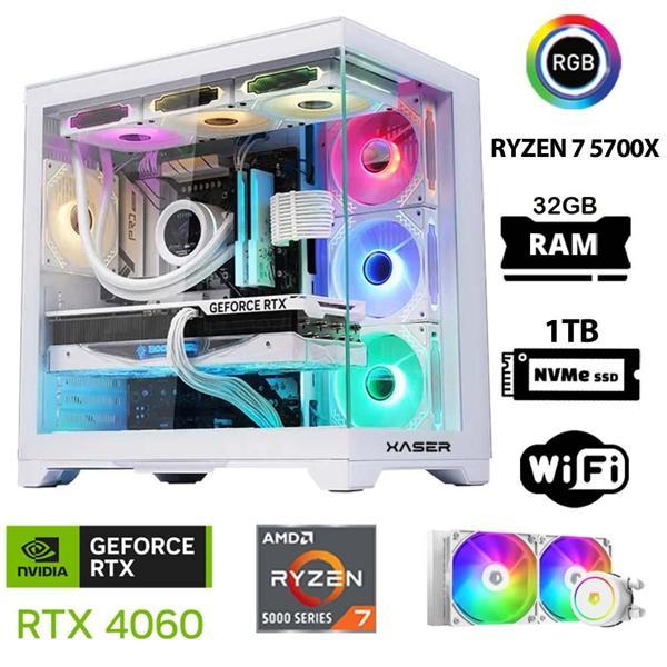 Xaser Sword X32 White Pro Ryzen 7 5700X 32GB Ram 1TB M.2 NVMe SSD 8GB RTX4060 Sıvı Soğutmalı Oyuncu Bilgisayarı - Image 1
