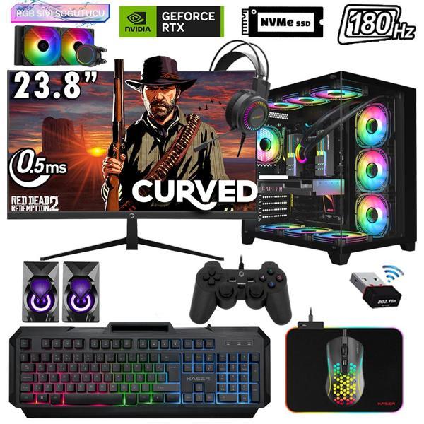 Xaser Sword X51 Ryzen 7 5700X 32GB Ram 1TB M.2 NVMe SSD 8GB RTX5060 Sıvı Soğutmalı 23.8" 180Hz Performans Masaüstü Oyunc - Image 1