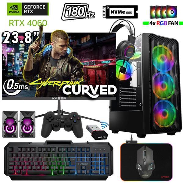 Xaser Thunder x180 i5 14400F 32GB DDR5 Ram 1TB M.2 NVMe SSD 8GB RTX4060 23.8" 180Hz Oyuncu Bilgisayarı - Image 1