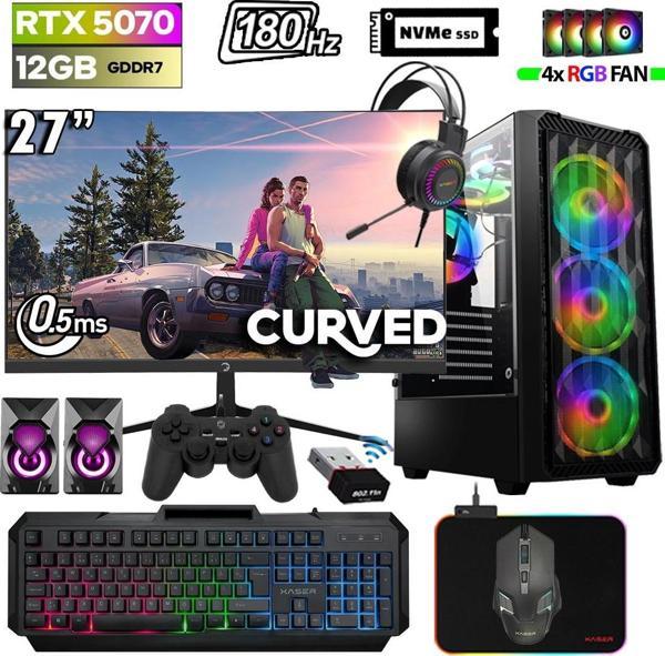 Xaser Thunder x630 Ryzen 7 7700 32GB DDR5 Ram 1TB M.2 NVMe SSD 12GB RTX5070 27" 180Hz Oyuncu Bilgisayarı - Image 1