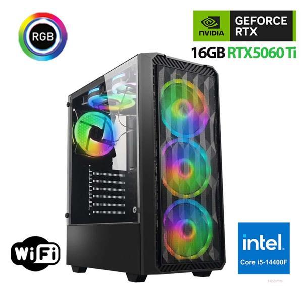 Xaser Thunder x720 i5 14400F 16GB DDR5 Ram 1TB M.2 NVMe SSD 16GB RTX5060 Ti Oyuncu Masaüstü Bilgisayarı - Image 1