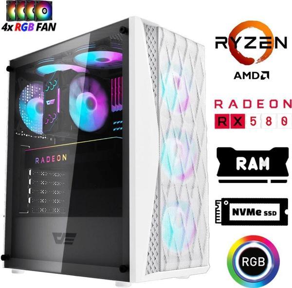 Xaser Xsr1193 Ryzen 5 5500 16GB Ram 512GB M.2 NVMe SSD 8GB RX580 Masaüstü Oyuncu Bilgisayarı - Image 1