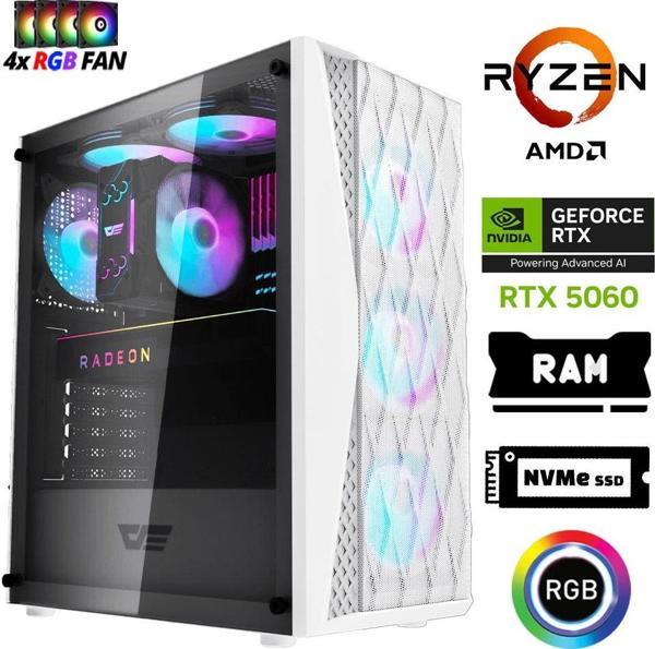 Xaser Xsr1206 Ryzen 7 5700x 32GB Ram 1TB M.2 NVMe SSD 8GB RTX5060 Masaüstü Oyuncu Bilgisayarı - Image 1