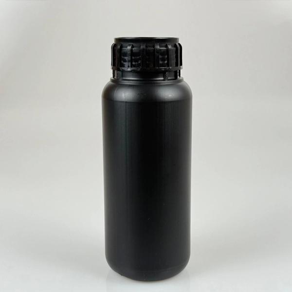 BIODAKS Plastik Yuvarlak Şişe 250 ml Siyah - Kapaklı 10 Adet - Image 1