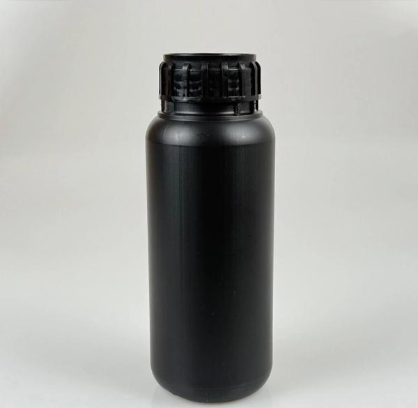 BIODAKS Plastik Yuvarlak Şişe 250 ml Siyah - Kapaklı 10 Adet - Image 1
