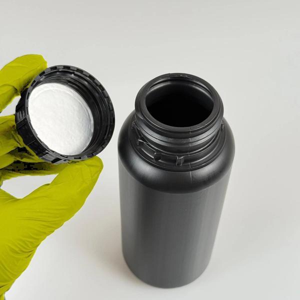 BIODAKS Plastik Yuvarlak Şişe 500 ml Siyah - Kapaklı 10 Adet - Image 1