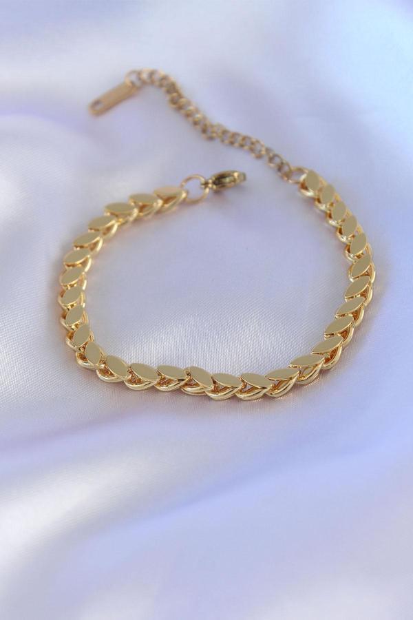 316L Çelik Arpa Gold Renk Kadın Bileklik - Image 1