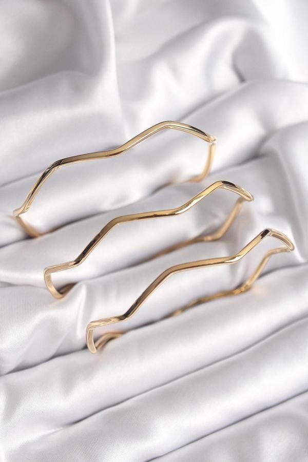 316L Çelik Gold Renk 65 mm Zikzak Model Ajda Bilezik - Image 1