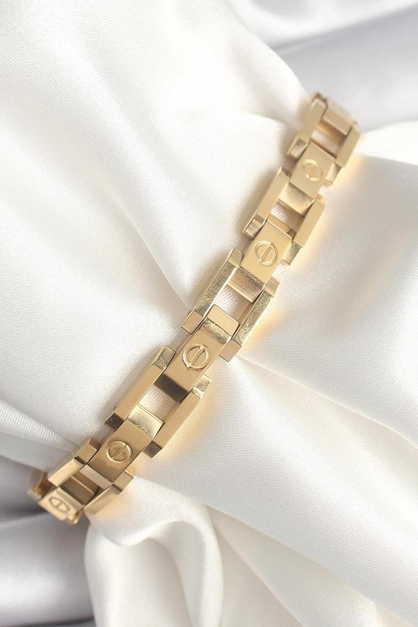 316L Çelik Gold Renk Unisex Bileklik - Image 1