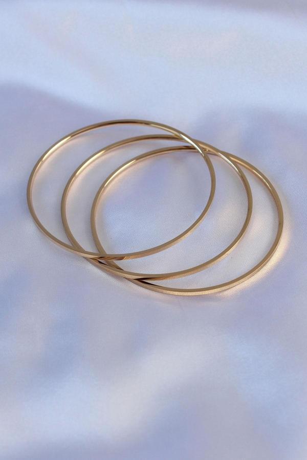 316L Çelik Gold Renk Ajda Model Kadın 65 mm Bilezik - Image 1