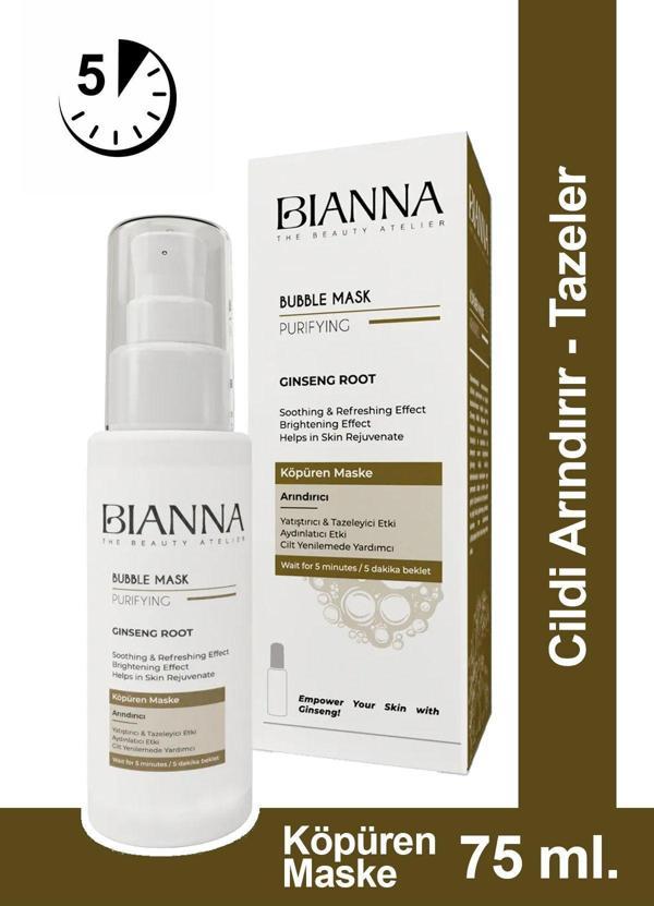 Bianna 5 Dakikada Arındırıcı Köpüren Maske | Ginseng 75 Ml. - Image 1