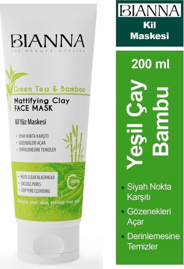 Bianna Yeşil Çay Ve Bambu Özlü Kil Maskesi 200 Ml. C Vitaminli - Image 1