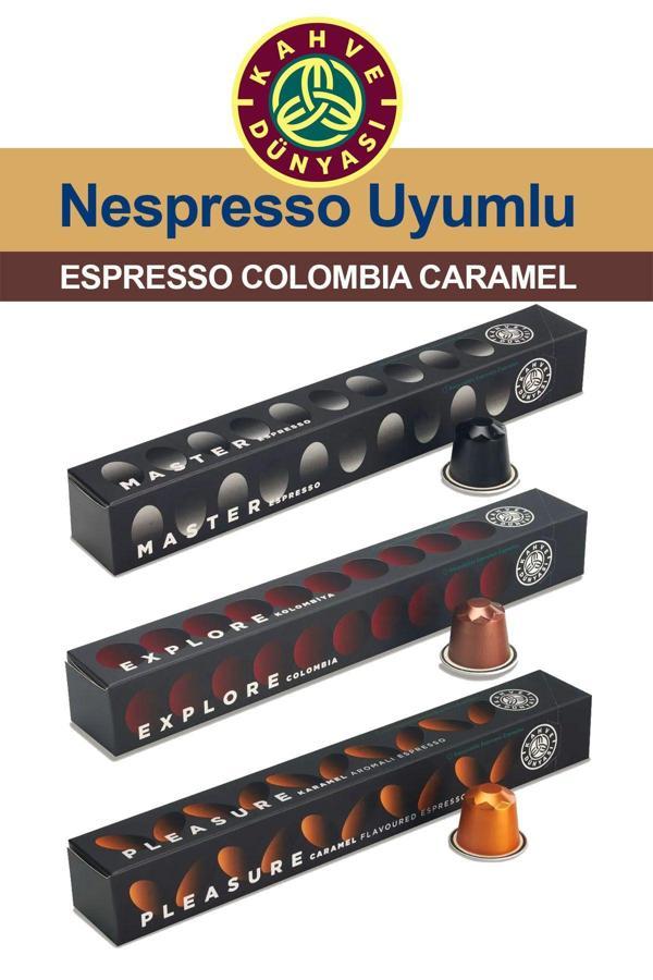 Kahve Dünyası Nespresso Kapsül Kahve Tadım Seti 3X10 Espresso Colombia Caramel - Image 1