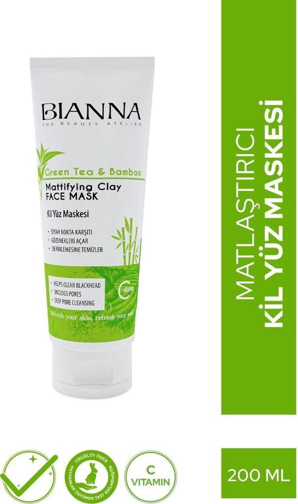 Bianna Yeşil Çay Ve Bambu Özlü Kil Maskesi C Vitaminli 200Ml - Image 1