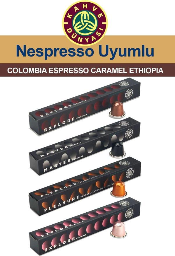 Kahve Dünyası Nespresso Kapsül Kahve Tadım Seti Colombia Caramel Espresso Ethiopia 4X10 - Image 1