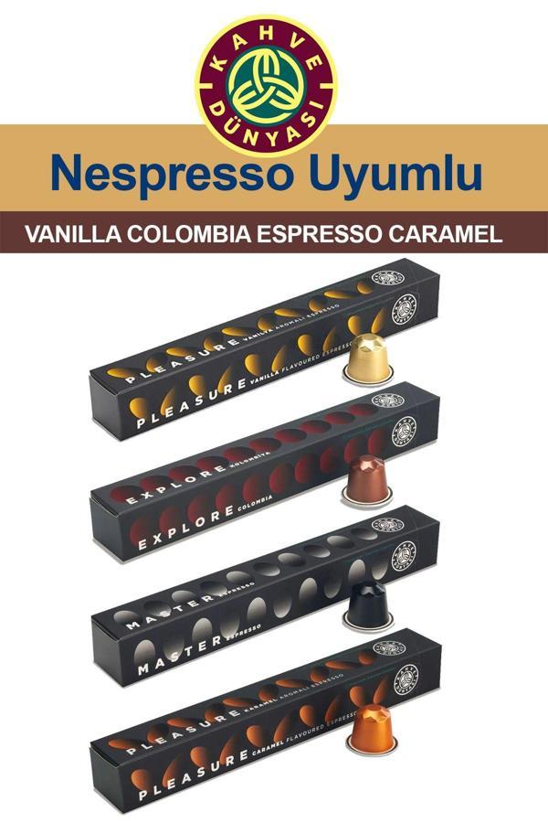 Kahve Dünyası Nespresso Karamel Vanilya Kapsül Kahve Tadım Seti Vanilya Colombia Espresso Karamel 4X10 - Image 1