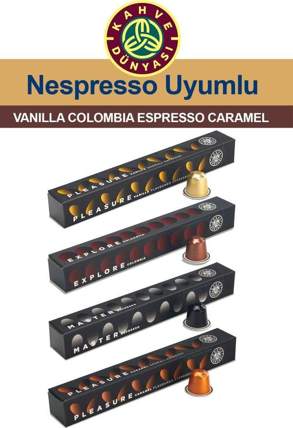 Kahve Dünyası Nespresso Karamel Vanilya Kapsül Kahve Tadım Seti Vanilya Colombia Espresso Karamel 4X10 - Image 1