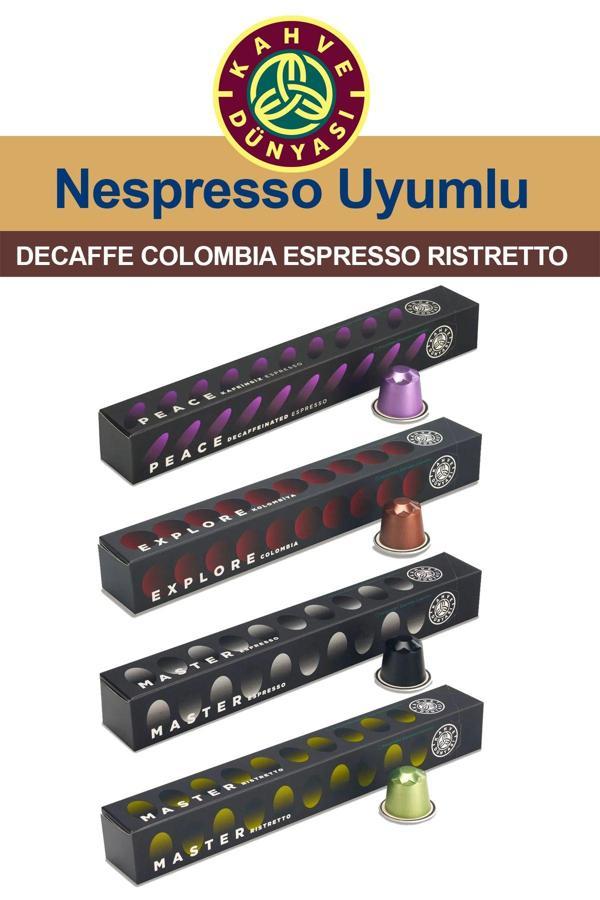 Kahve Dünyası Rıstretto Decaffe Nespresso Kapsül Kahve Tadım Seti Rıstretto Decaffeinated Colombia Espresso 4X10 - Image 1